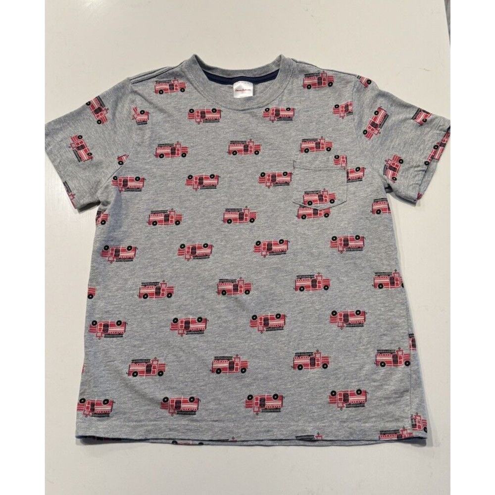 Hanna Andersson Kids Size‎ 10 140 Short Sleeve T Shirt Firetruck Tee 100% Cotton